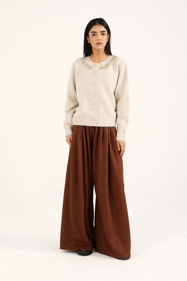 CASHMERE HANDFEEL EMBELLISHED CARDIGAN