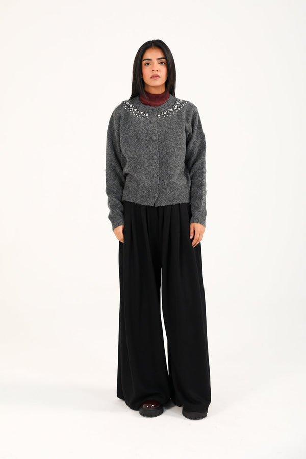 CASHMERE HANDFEEL EMBELLISHED CARDIGAN