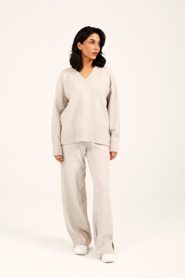 CASHMERE HANDFEEL V-NECK JUMPER
