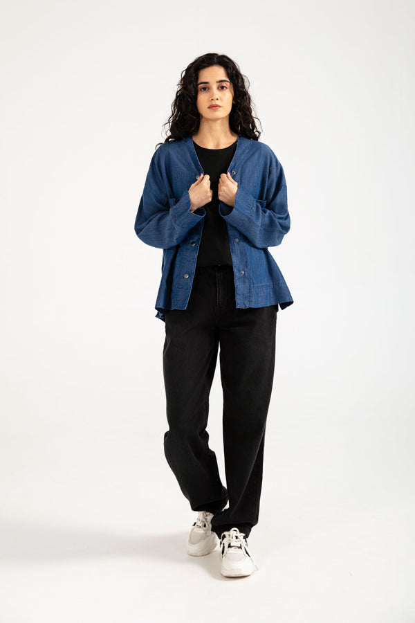 BUTTON DOWN DENIM TOP