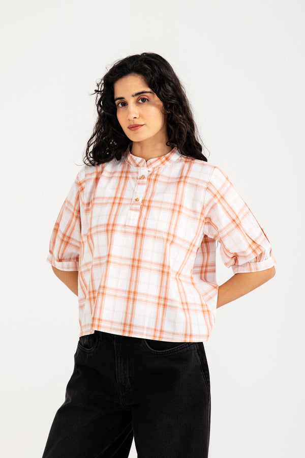 CHECKERED CROPPED TOP